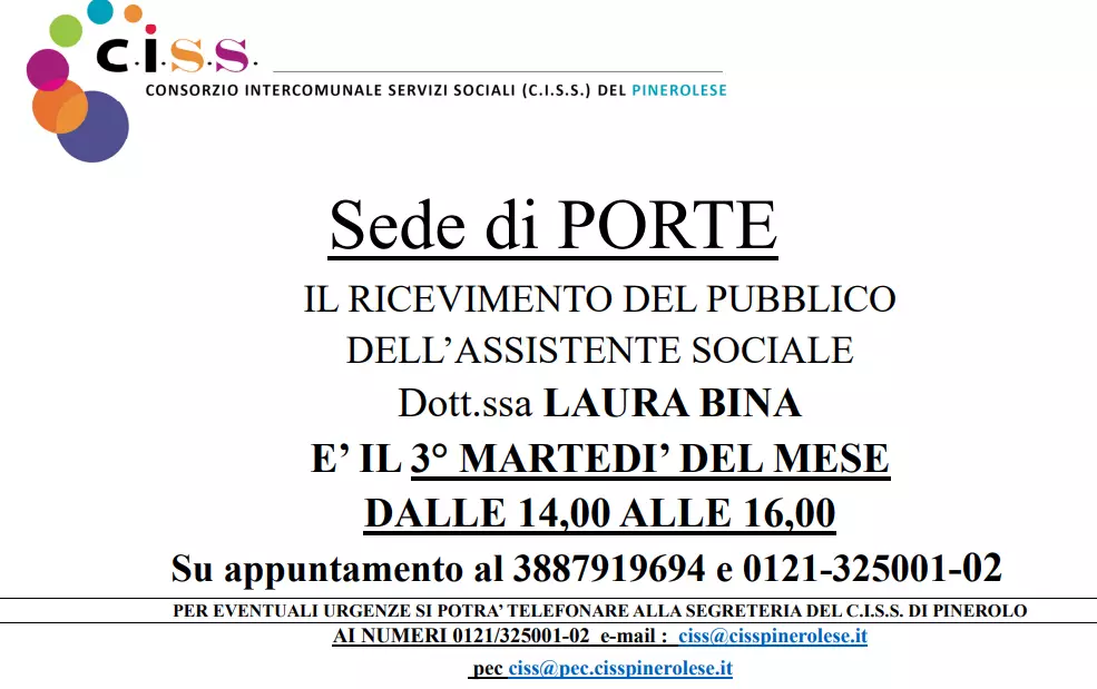 Ricevimento assistente sociale